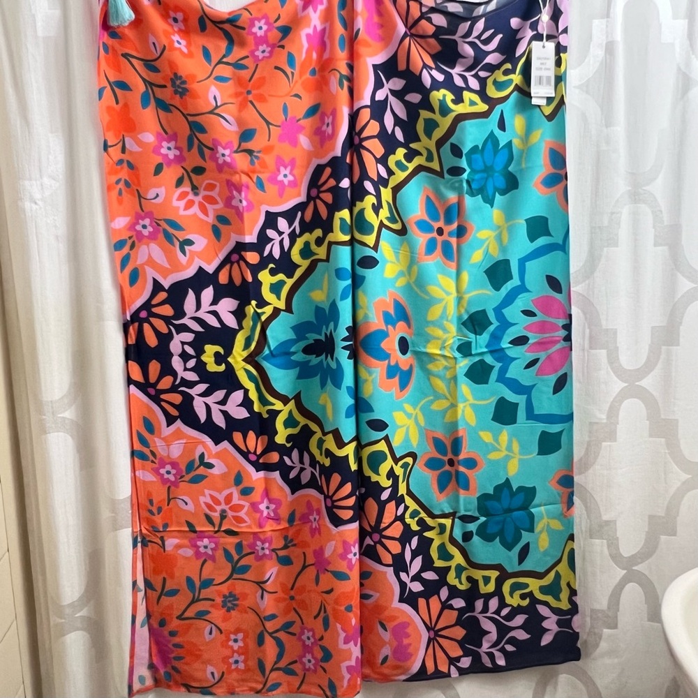 Sunshine 79 Swim Cover Up Pareo Skirt Dress Floral Multicolor